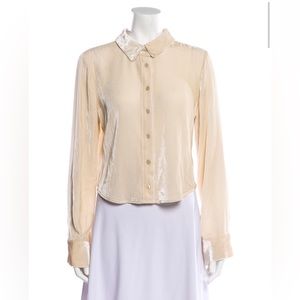 Reformation Velvet button up